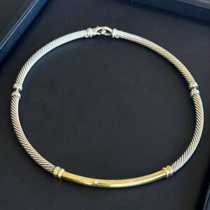 Jewelry David Yurman 14k yellow gold and 925 sterling silver Necklace Cable Metr